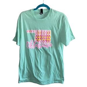 Calamity Jane Mint Green Oklahoma Graphic Tee Shirt